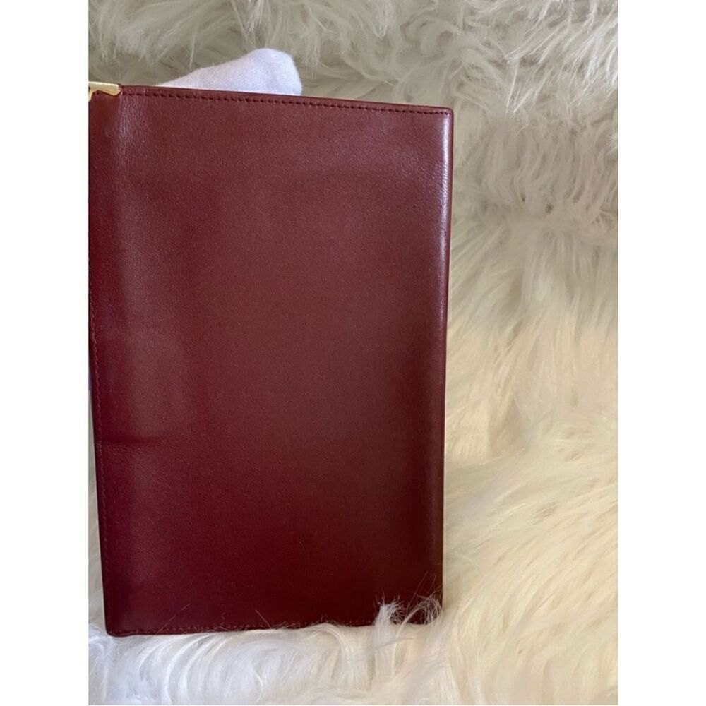 🛍️ Cartier Must de Cartier 21 Bordeaux Leather Clutch/Pouch Bag Circa 1990s - Picture 9 of 15